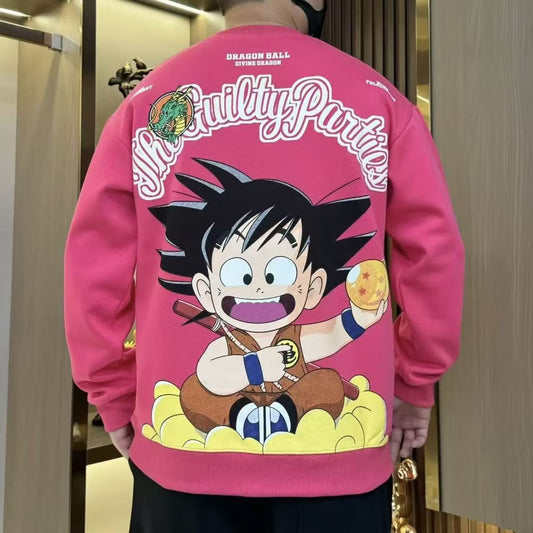Sudadera con capucha Son Goku Vintage con cuello redondo: revisita el estilo anime clásico