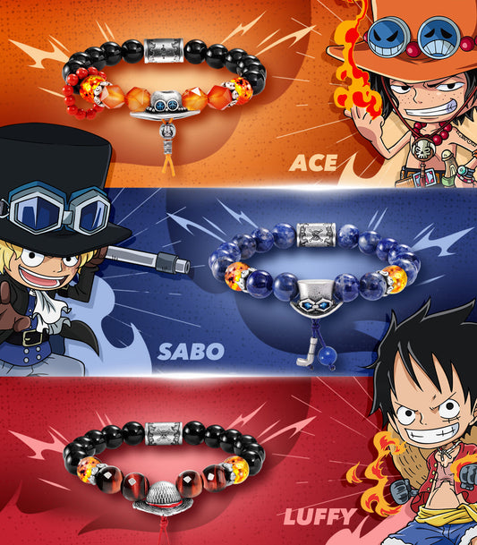 Luffy/Ace/Sabo Style Creative Bead Bracelet - A Collection Choice For Anime Lovers