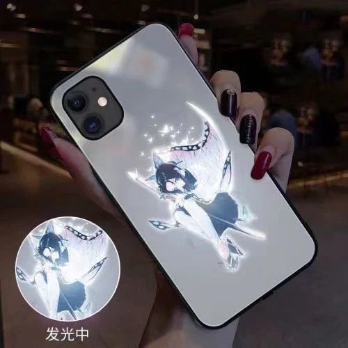 Tanjirou/Shinobu Luminous mobiltelefon taske Smart lysende kreativ mobiltelefon taske