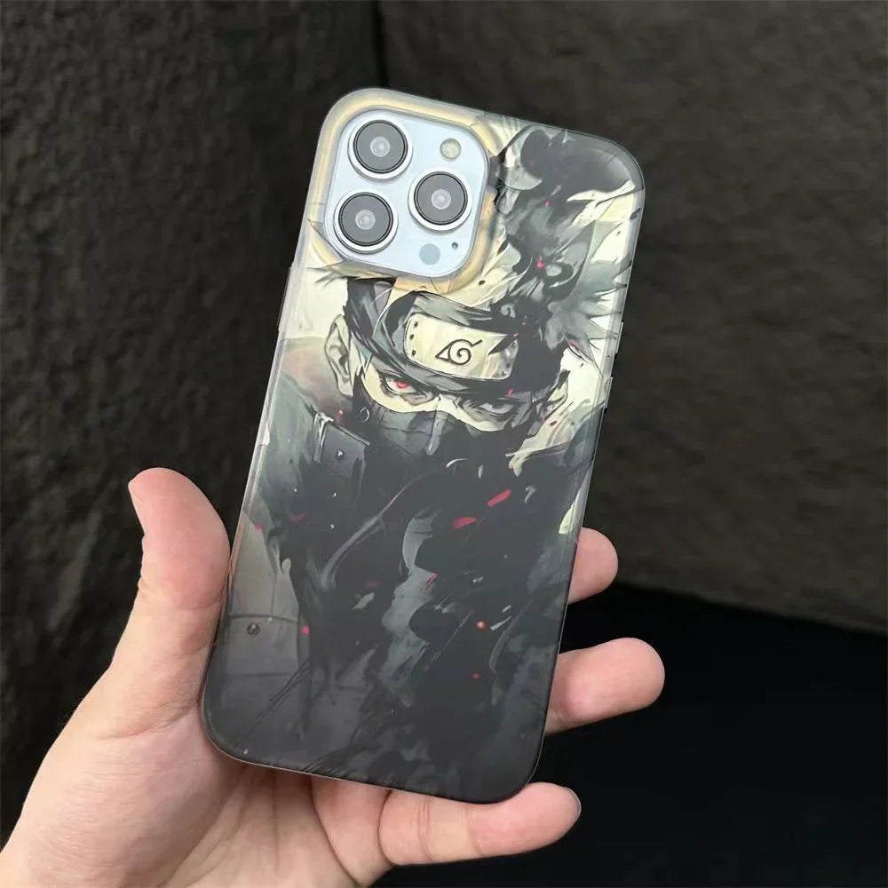 kakashi/uzimaki Silikonový antikolizní obal na telefon od společnosti Apple s elektrickým stříbrem