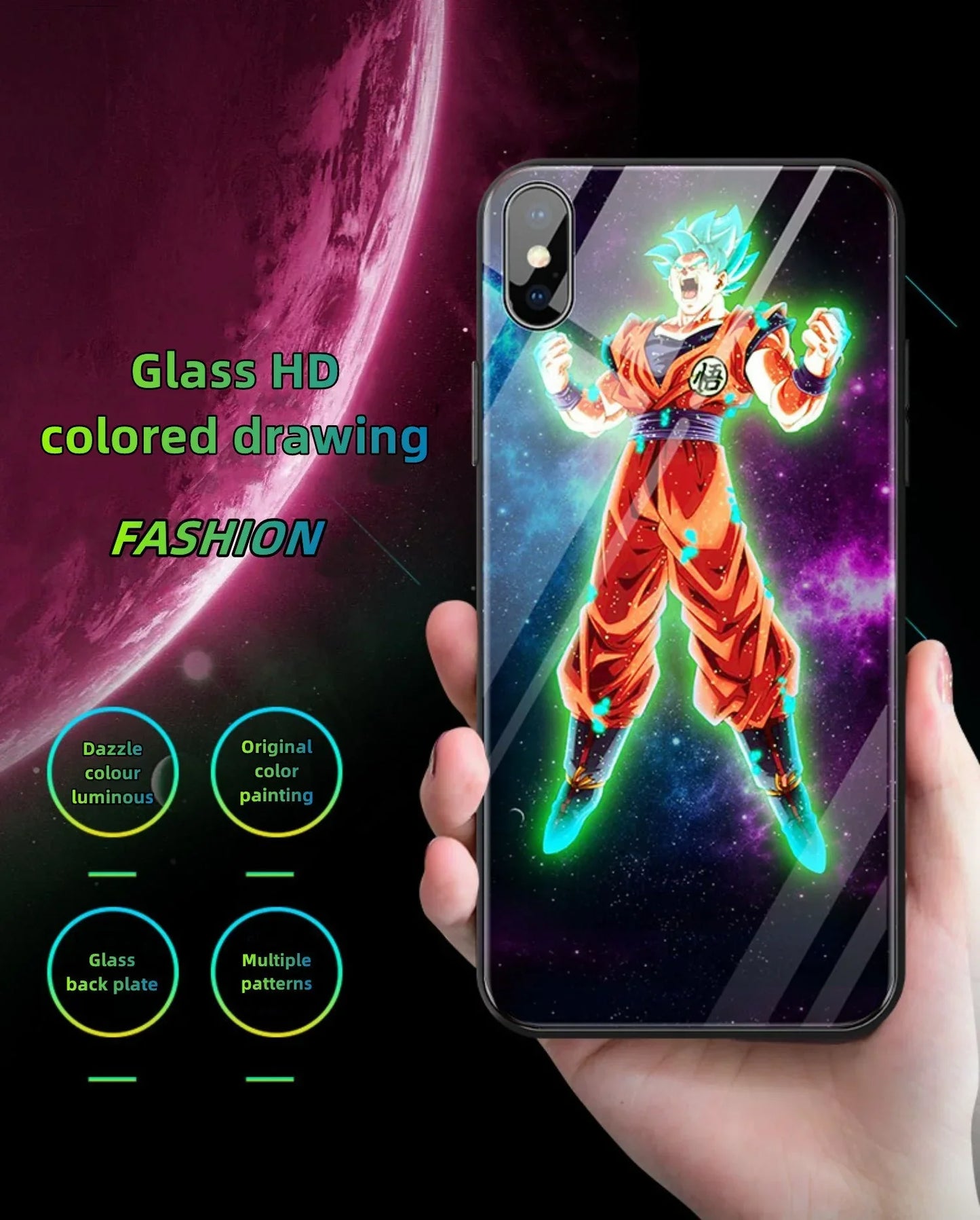جراب هاتف Son Goku وسيم كارتوني ذكي 4 ألوان فلاش إبداعي