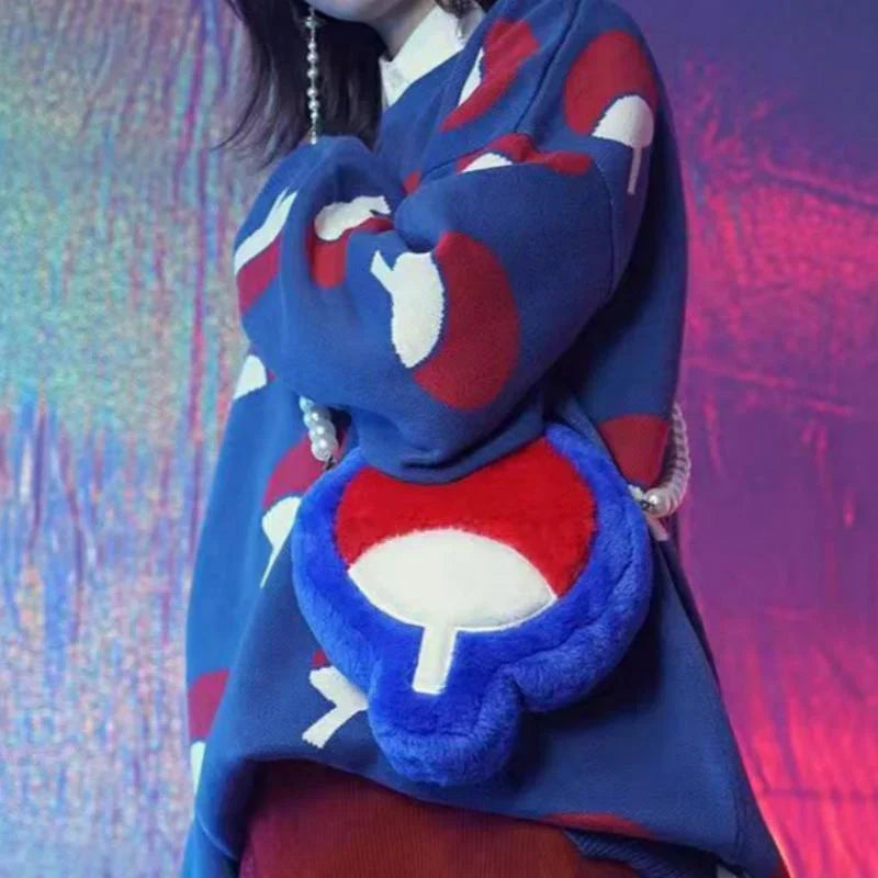 Uchiha Bolso bandolera lindo de felpa de moda casual