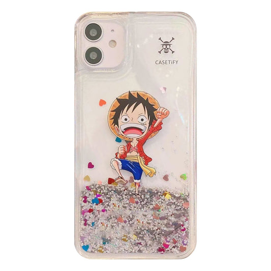 Luffy/Chopper iPhone Liquid Quicksand pouzdro pro zamezení kolize