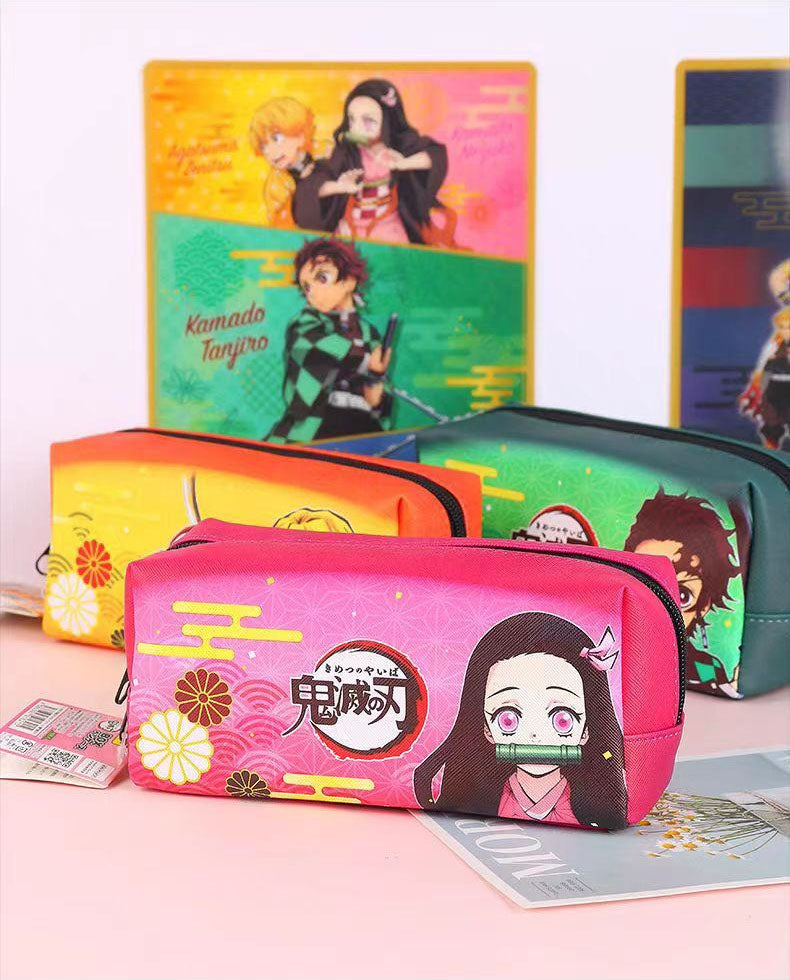 Demon Slayer Tanjiro Nezuko Anime Penalhus, PVC-pennetaske med stor kapacitet til studerende