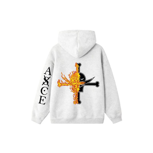Sudadera con capucha extragrande de One Piece Portgas D Ace, sudadera con capucha con gráfico de anime Fire Fist Ace
