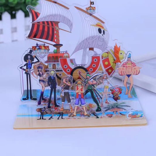 Luffy sombrero de paja piratas decoración de letrero de pie acrílico