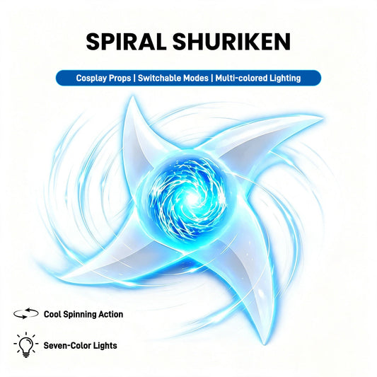 Naruto Rasengan Spiral Shuriken LED Light Up Cosplay Prop, 1:1 Replica Rotatable RGB Color Changing Glowing Ninja Shuriken Toy, Anime Cosplay Accessory Collectible Gift For Fans