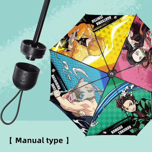 Tanjirou/Nezuko/Zenitsu/Inosuke Højt udseende lille frisk parasol