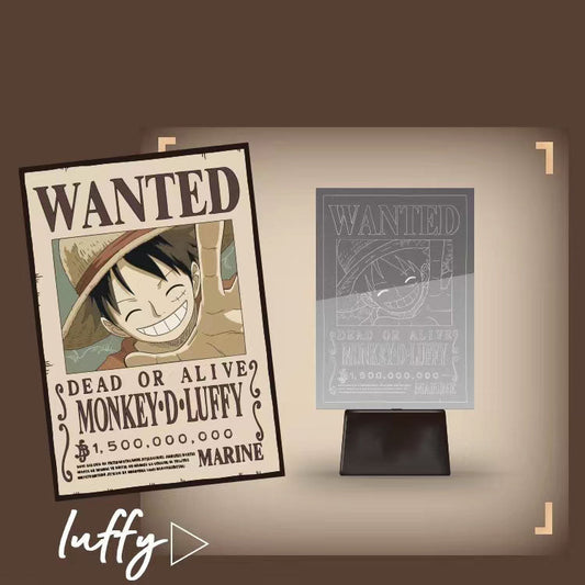Caja ciega con póster luminoso de búsqueda de Luffy/Zoro/Nami