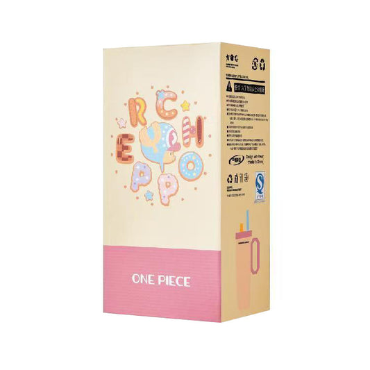 ONE PIECE Tony Tony Chopper Tumbler | Macaron Donut Design Cup with Handle & Straw