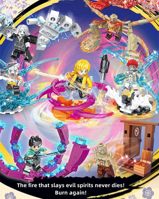 Tanjirou/Inosuke/Zenitsu/Kyoujurou interessant figurmodel Byggeklodser samle legetøj