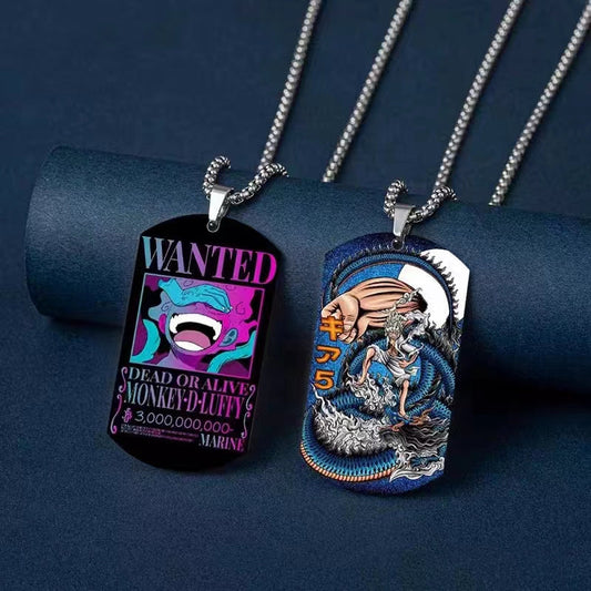 Luffy/Zoro/Chopper/Nami Collar de metal de acero de titanio moderno