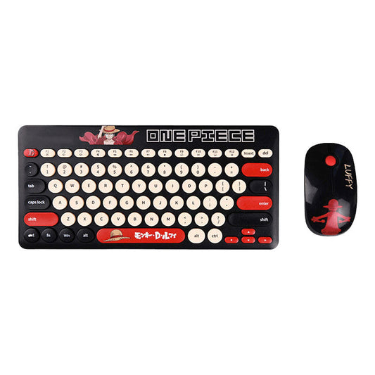 Conjunto de teclado y ratón inalámbricos bluetooth Luffy/Zoro/Chopper