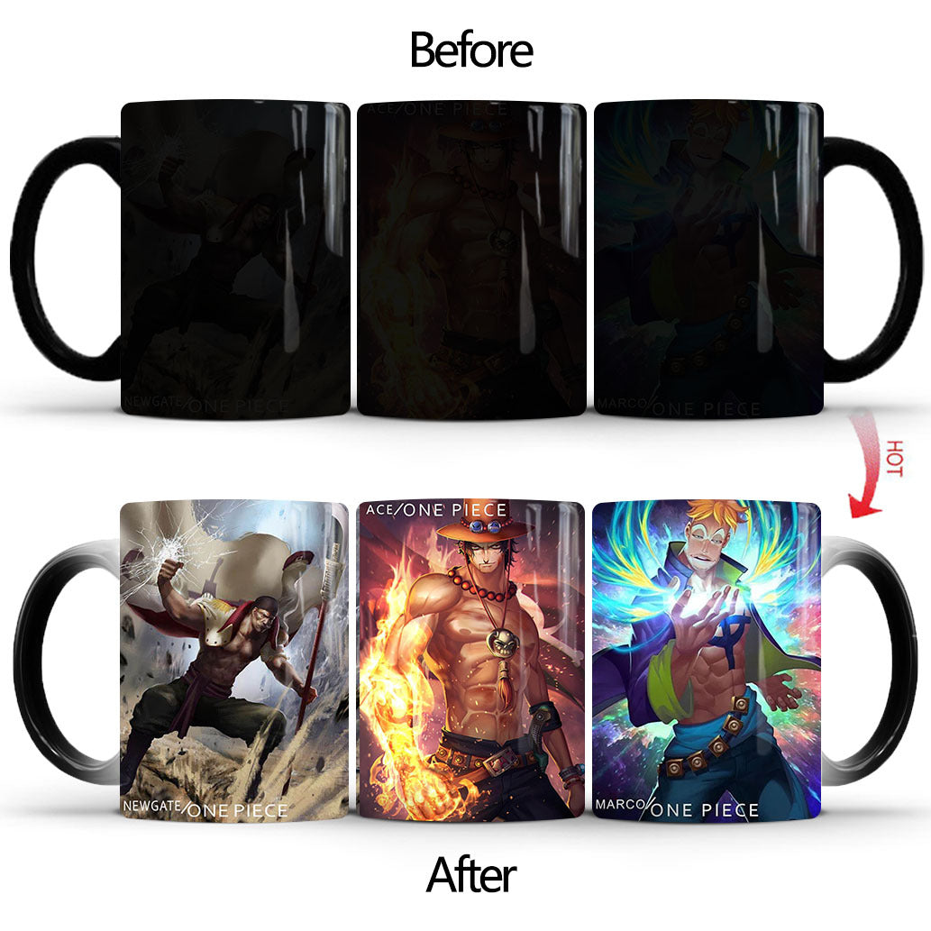 Keramický hrnek Luffy/Zoro/Chopper, který při vystavení teplu mění barvu