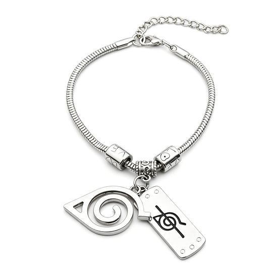 Naruto Leaf Village & Anti-Leaf Symbol Bracelet - Anime Cosplay Jewelry