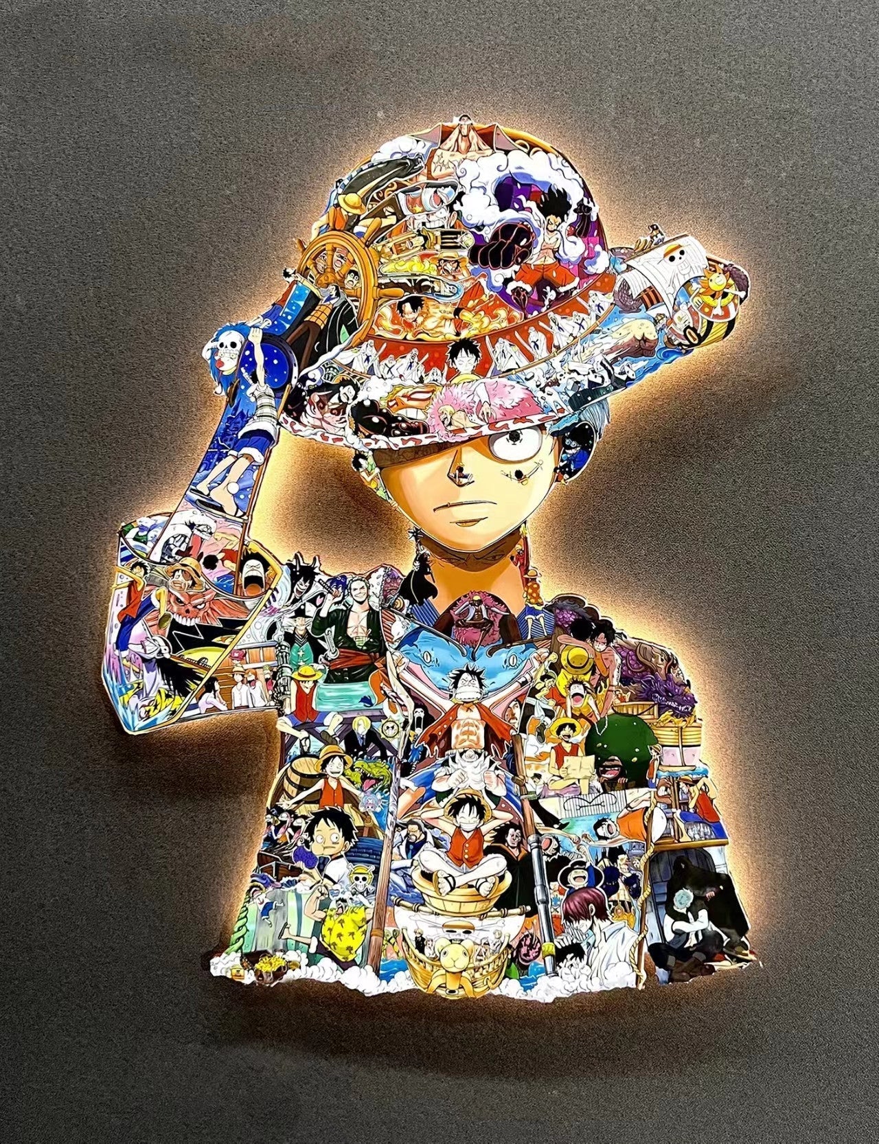 Monkey D. Luffy modelovací LED světla přináší nástěnnou malbu (60*47cm)