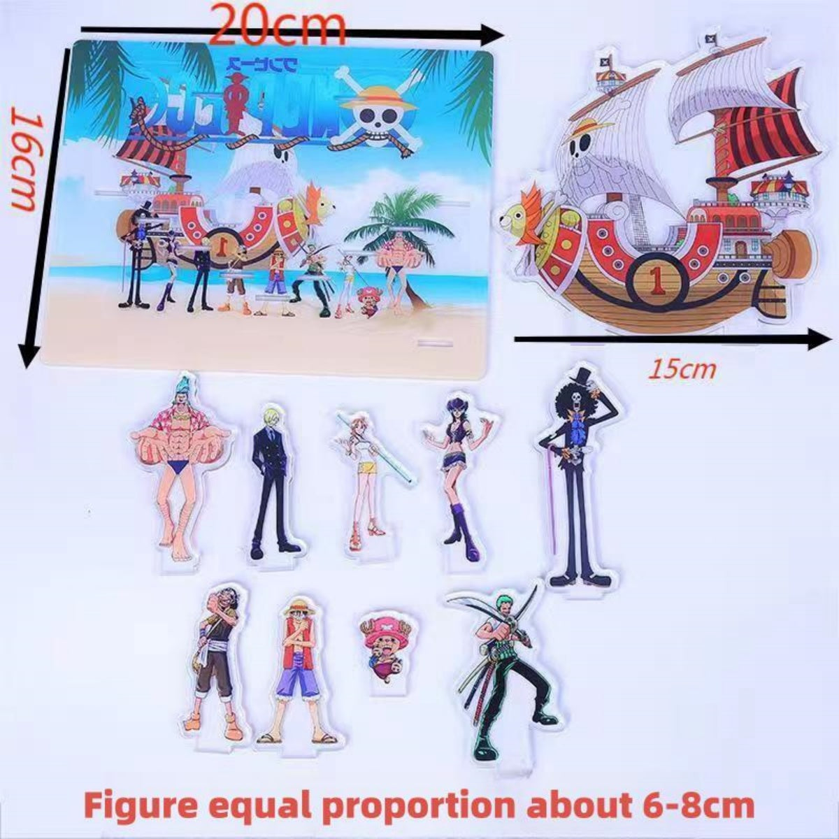 Luffy Slaměný klobouk piráti akrylová dekorace stojící znak