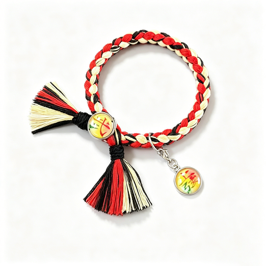 Demon Slayer Upper Moon Demon Justerbart flettet armbånd, Anime Tassel Charm