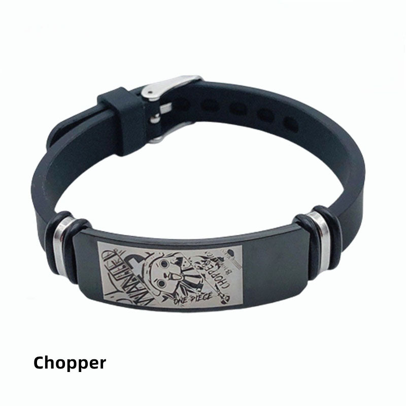 Pulsera de moda con estampado de figuras de Luffy/Zoro/Ace