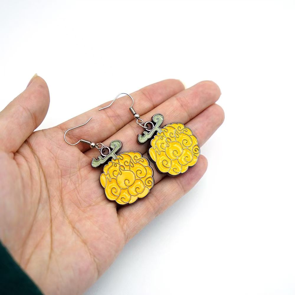 One Piece Ace Flame Flame Fruit Devil Fruit Enamel Dangle korvakorut