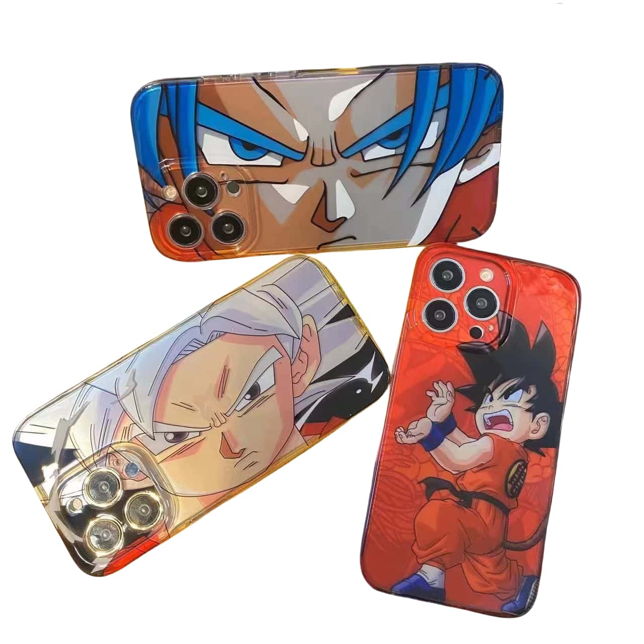 Coque de téléphone Apple en silicone résistante aux chocs Son Goku/Torankusu/Frieza