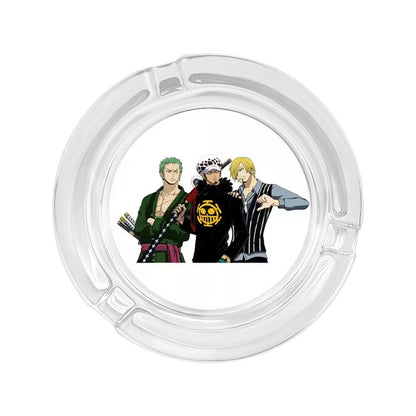 Ruffy/Zoro/Sanji Glasaschenbecher – Setzen Sie die Segel auf rauchigen Meeren