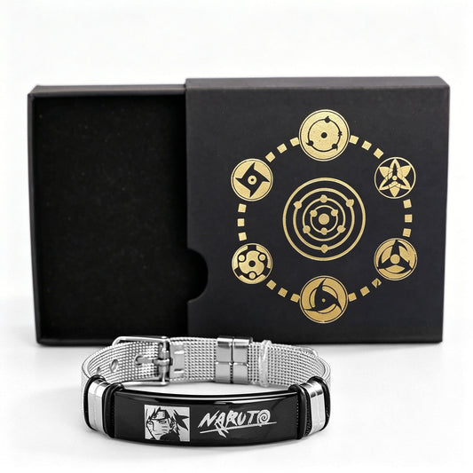 Naruto Anime Character Bracelet Set - Adjustable Stainless Steel Wristband
