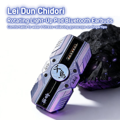 Uchiha Sasuke Anime Bluetooth-Ohrhörer mit leuchtender Spinner-Hülle für verbessertes Hörerlebnis, kabellose Kopfhörer für Anime-Fans