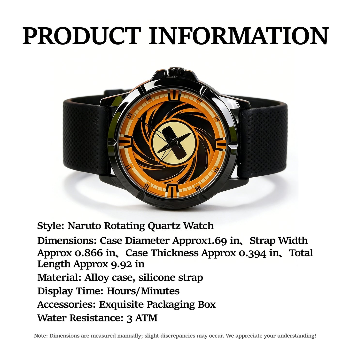 Naruto Itachi Rotating Quartz Watch, Six Paths Sage Mode Sharingan Anime Armbåndsur