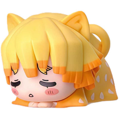 Demon Slayer Nezuko Tanjiro Cat Ear Chibi figurer, 6 stk Anime Sovende Figursæt