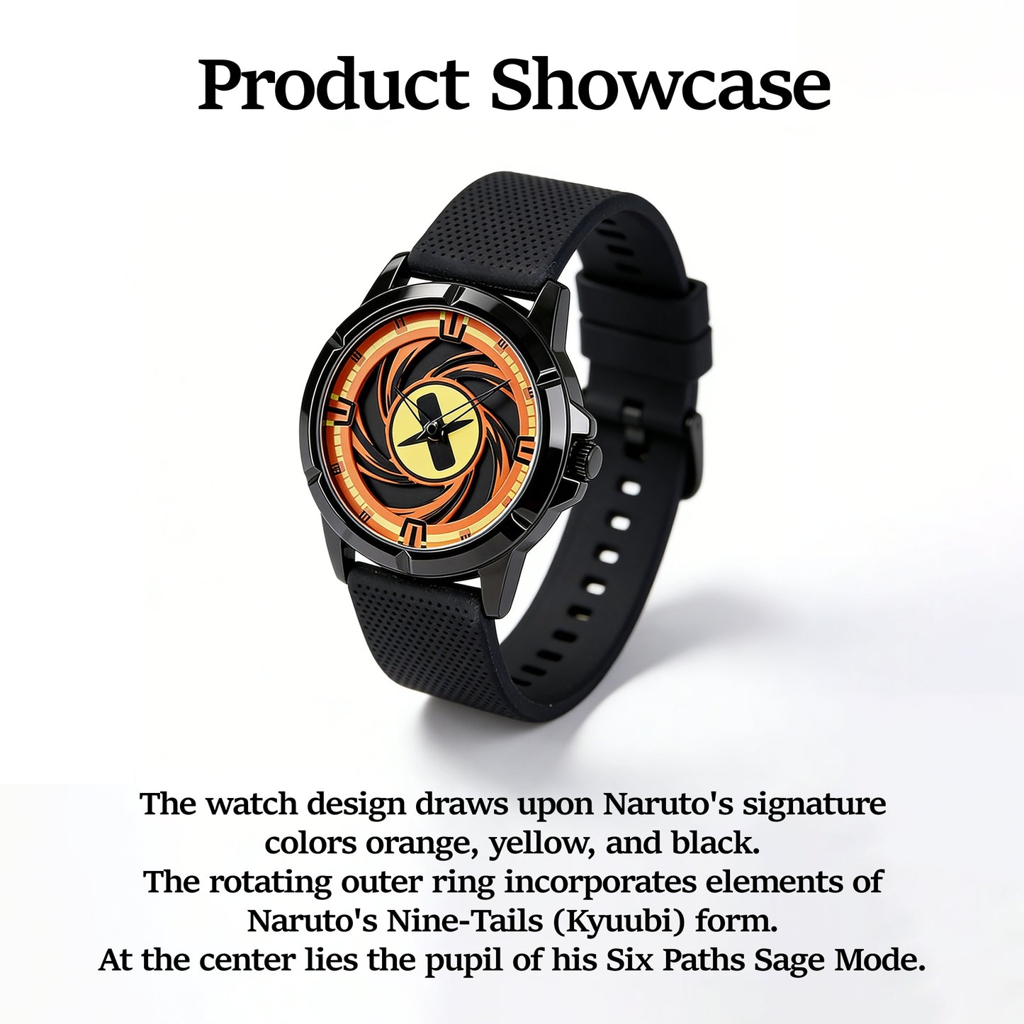 Naruto Itachi Rotating Quartz Watch, Six Paths Sage Mode Sharingan Anime Armbåndsur