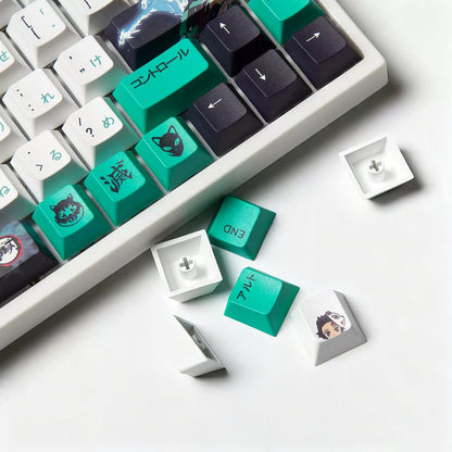 Nezuko/Tanjiro/Tokito Muichiro Kreativní průhledná roztomilá mechanická krytka klávesnice
