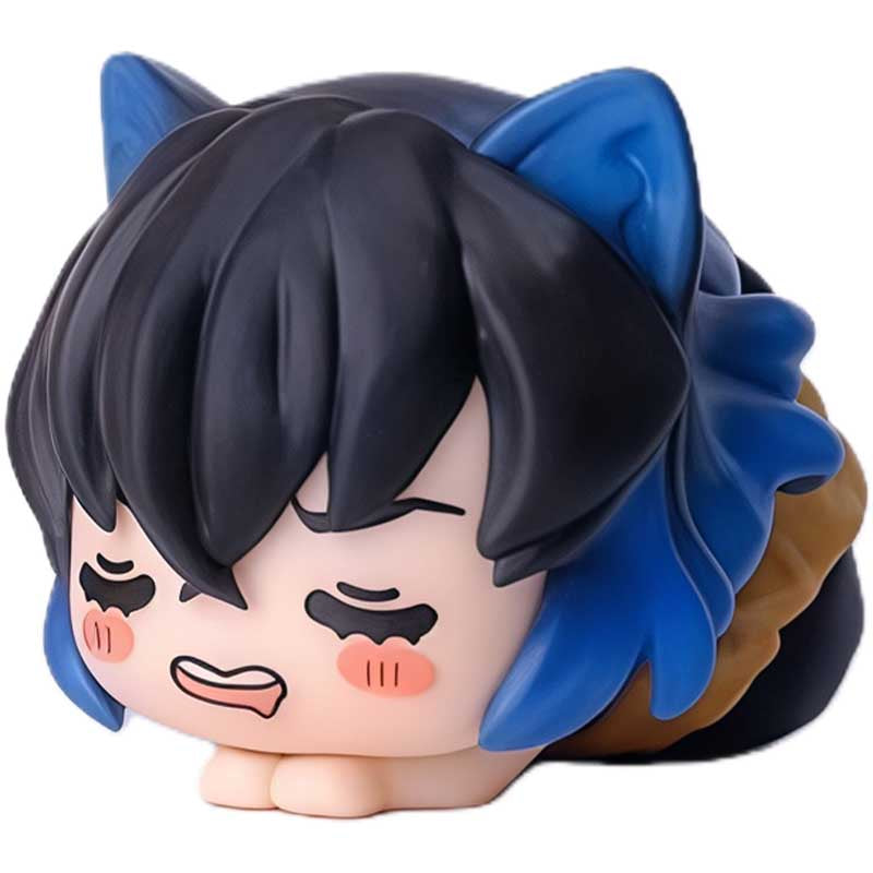 Demon Slayer Nezuko Tanjiro Cat Ear Chibi figurer, 6 stk Anime Sovende Figursæt