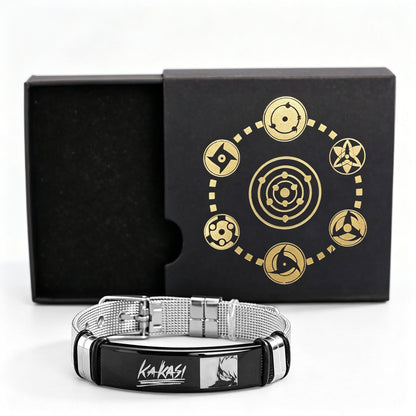 Naruto Anime Character Bracelet Set - Adjustable Stainless Steel Wristband