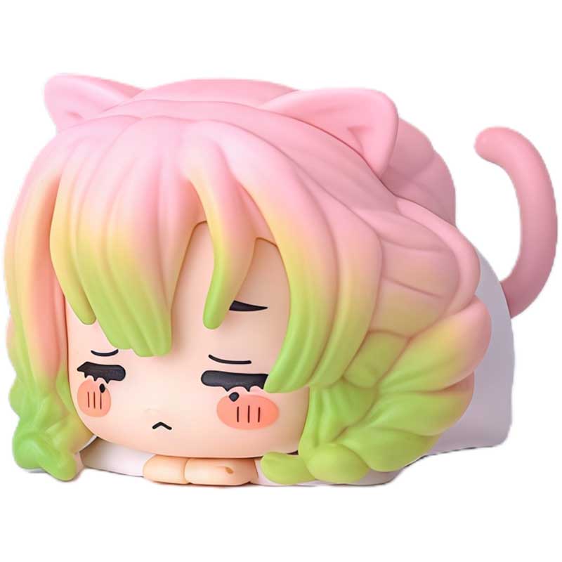 Demon Slayer Nezuko Tanjiro Cat Ear Chibi figurer, 6 stk Anime Sovende Figursæt