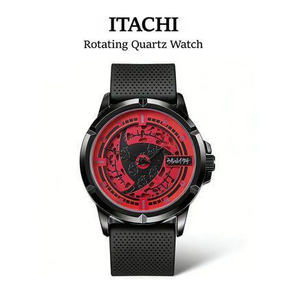 Naruto Itachi Rotating Quartz Watch, Six Paths Sage Mode Sharingan Anime Armbåndsur