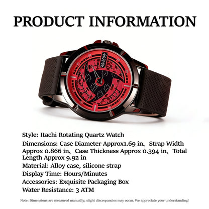 Naruto Itachi Rotating Quartz Watch, Six Paths Sage Mode Sharingan Anime Armbåndsur
