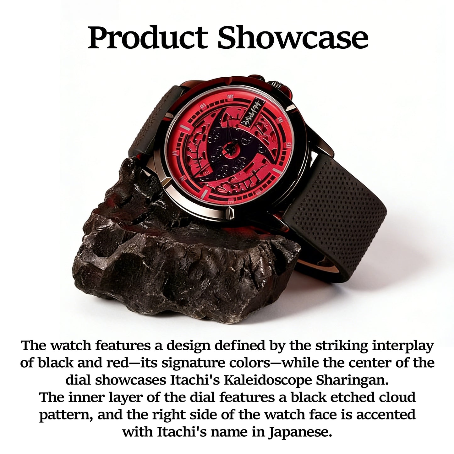 Naruto Itachi Rotating Quartz Watch, Six Paths Sage Mode Sharingan Anime Armbåndsur
