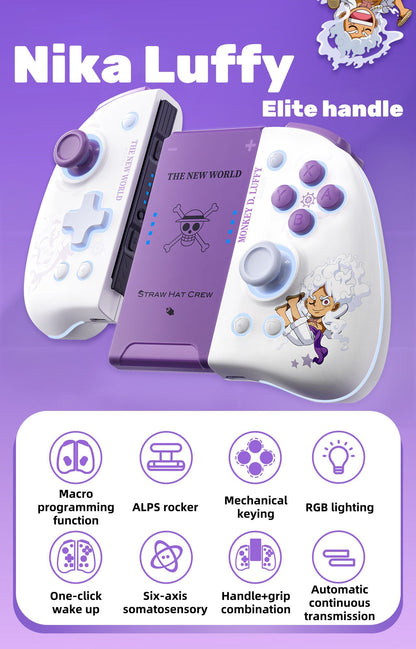 Gamepad Nika Luffy con luces ajustables, controladores inalámbricos Bluetooth para mano izquierda y derecha