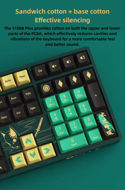 Tanjirou/Nezuko Mechanical Keyboard Three-mode wireless RGB backlit gaming esports Keyboard