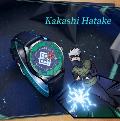 Sasuke/Kakashi/Itachi Reloj de cuarzo multiusos para hombres y mujeres, resistente al agua hasta 30 m, esfera negra de 40 mm