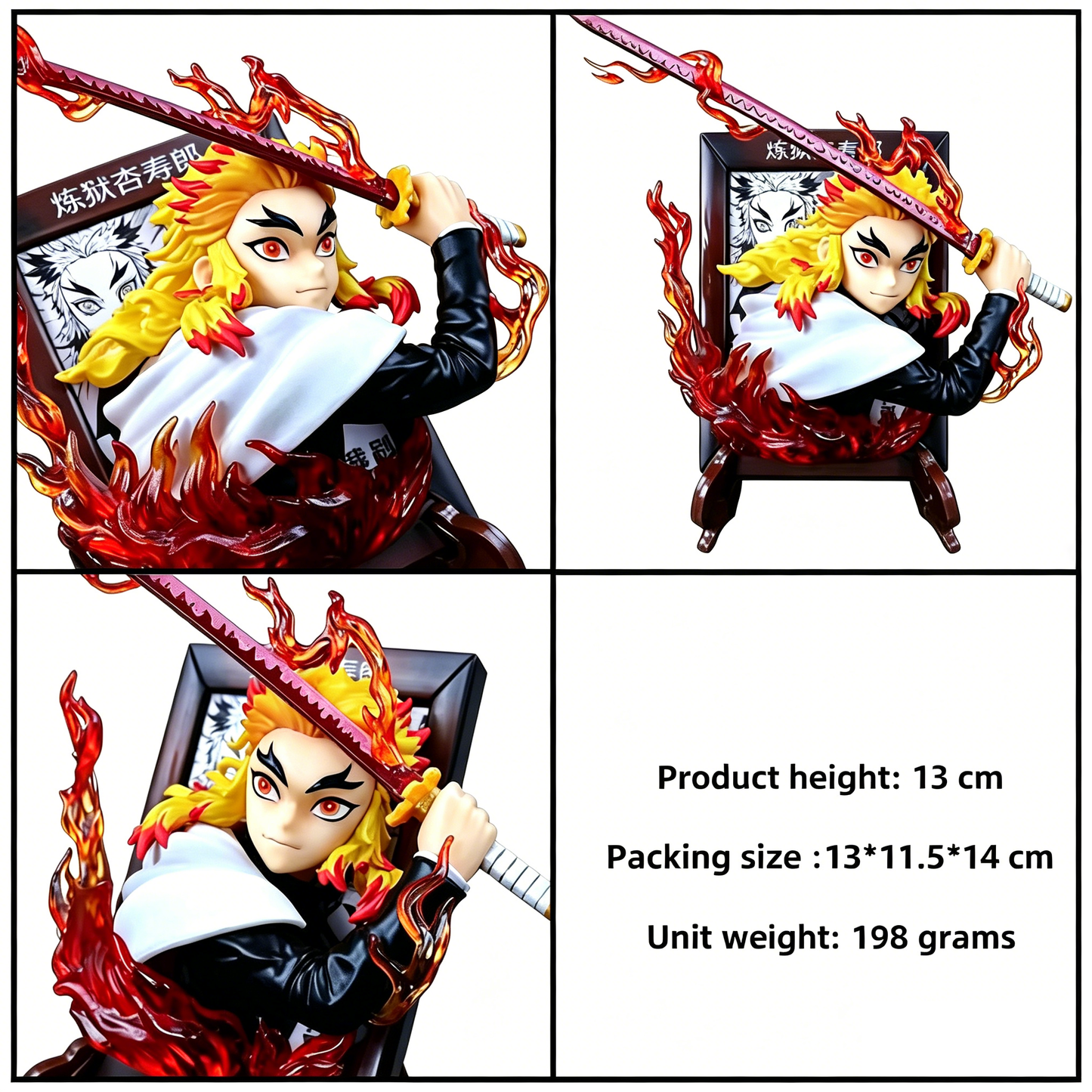 Demon Slayer Kyojuro Mitsuri Gyomei ramme buste figur, Anime Hashira fotoramme statue samleobjekt
