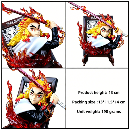Demon Slayer Kyojuro Mitsuri Gyomei ramme buste figur, Anime Hashira fotoramme statue samleobjekt