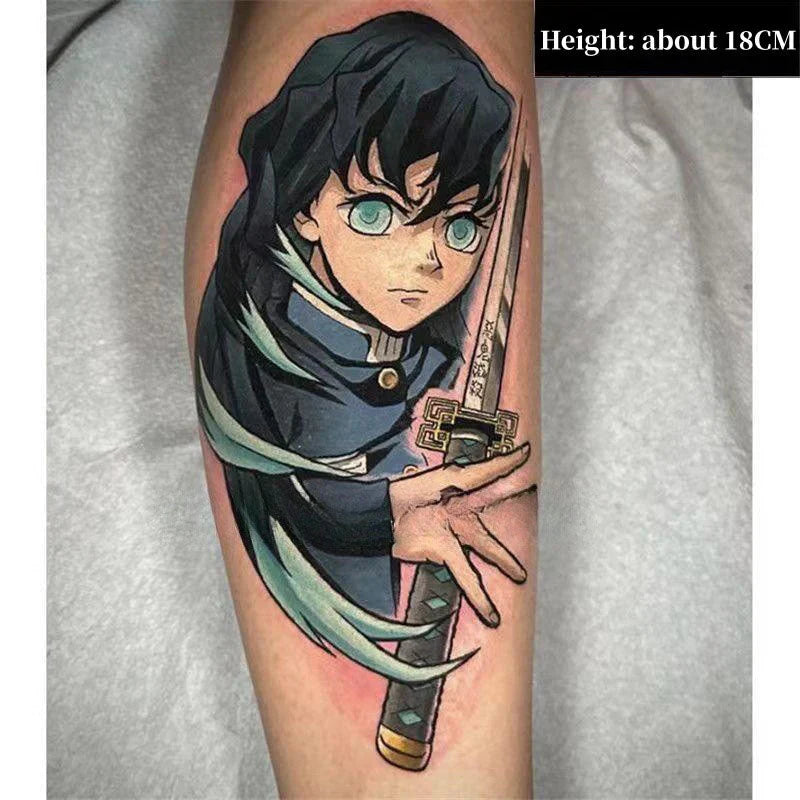 Tanjirou/Nezuko/Zenitsu/Inosuke colle une pâte de tatouage de bras de fleur imperméable à l'eau de cuisse
