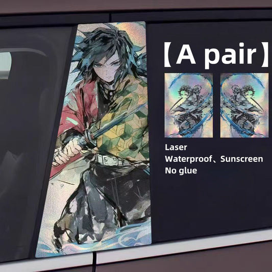 Tanjirou/Nezuko Dekorace do auta na sloupek, laserové samolepky