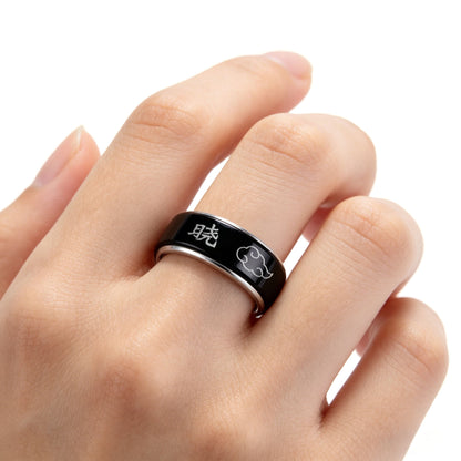 Anillo giratorio Naruto Sasuke Mangekyo Sharingan, anillo giratorio de acero de titanio de anime