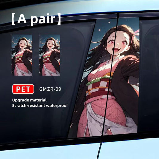 Dekorativní samolepka na středový sloupek auta Tanjirou/Nezuko