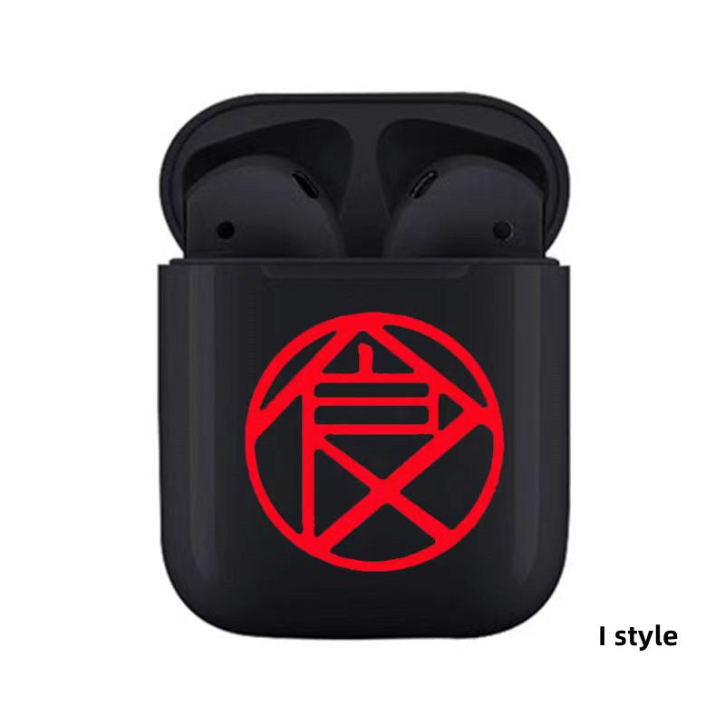 Kaléidoscope écrit oeil rond véritable casque Bluetooth sans fil écouteurs (Bluetooth 5. 0)