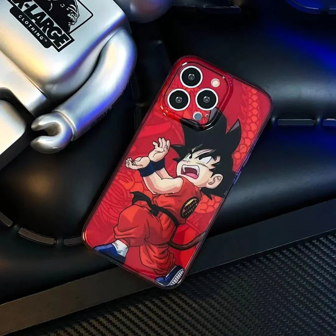 Coque de téléphone Apple en silicone résistante aux chocs Son Goku/Torankusu/Frieza