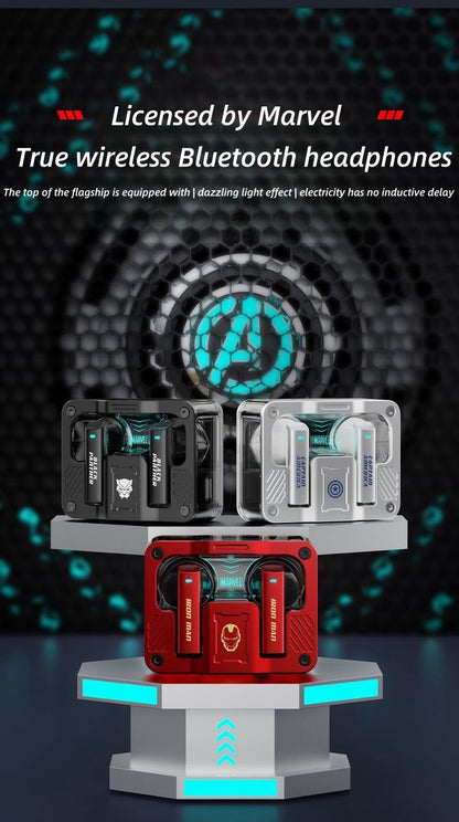 Marvel Iron Man Captain America Wireless Earbuds, Marvel Bluetooth Headphones with Charging Case